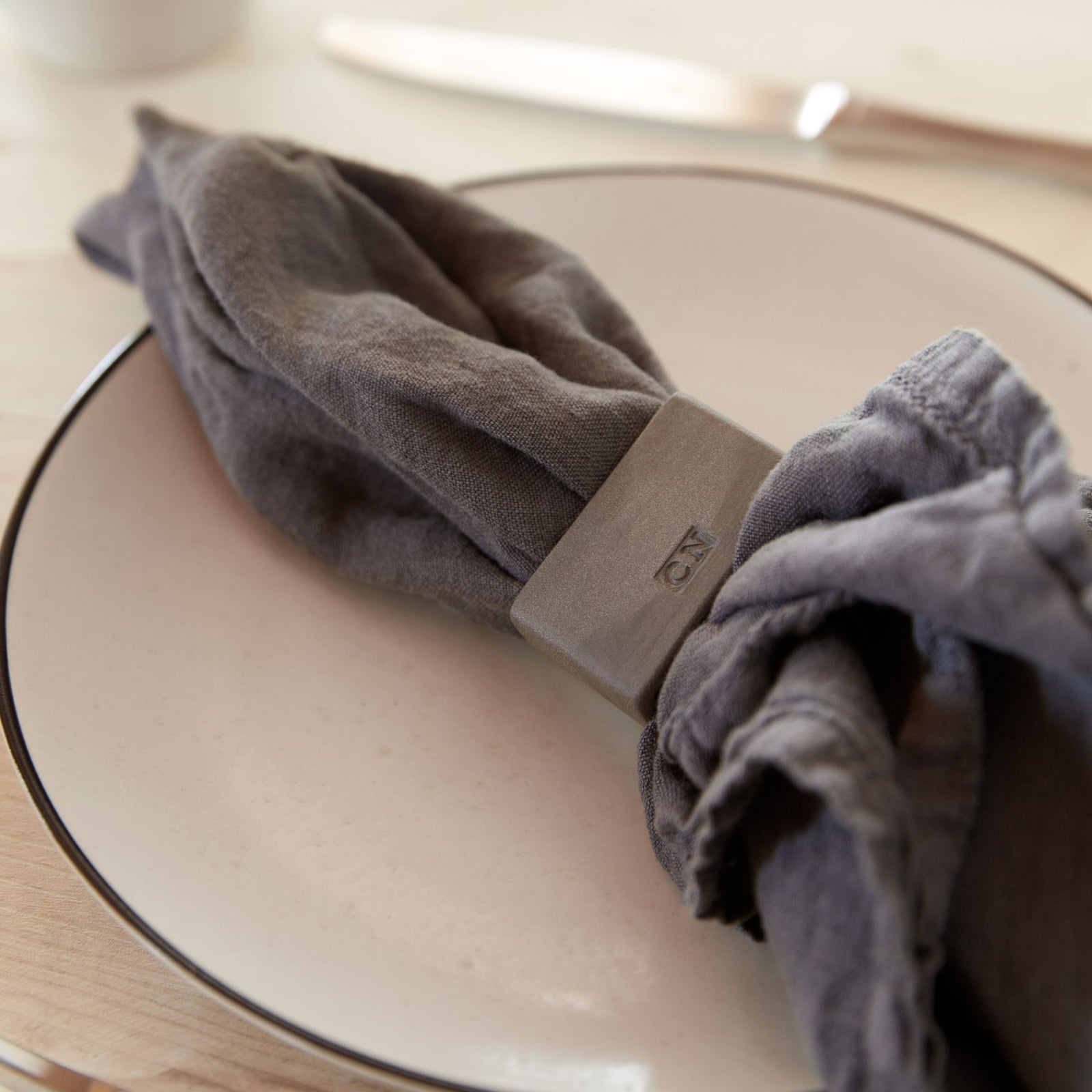 Rectangular Ecogres Napkin Ring Set of 4