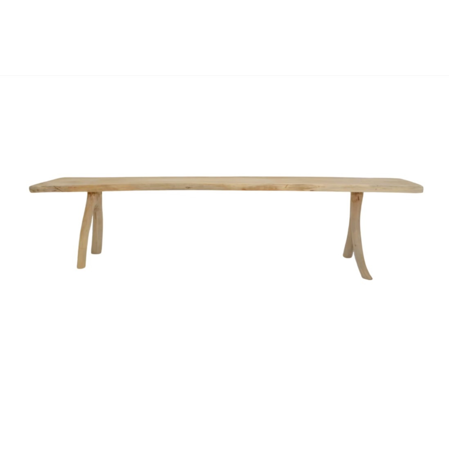 Log Outdoor Bench Bleached