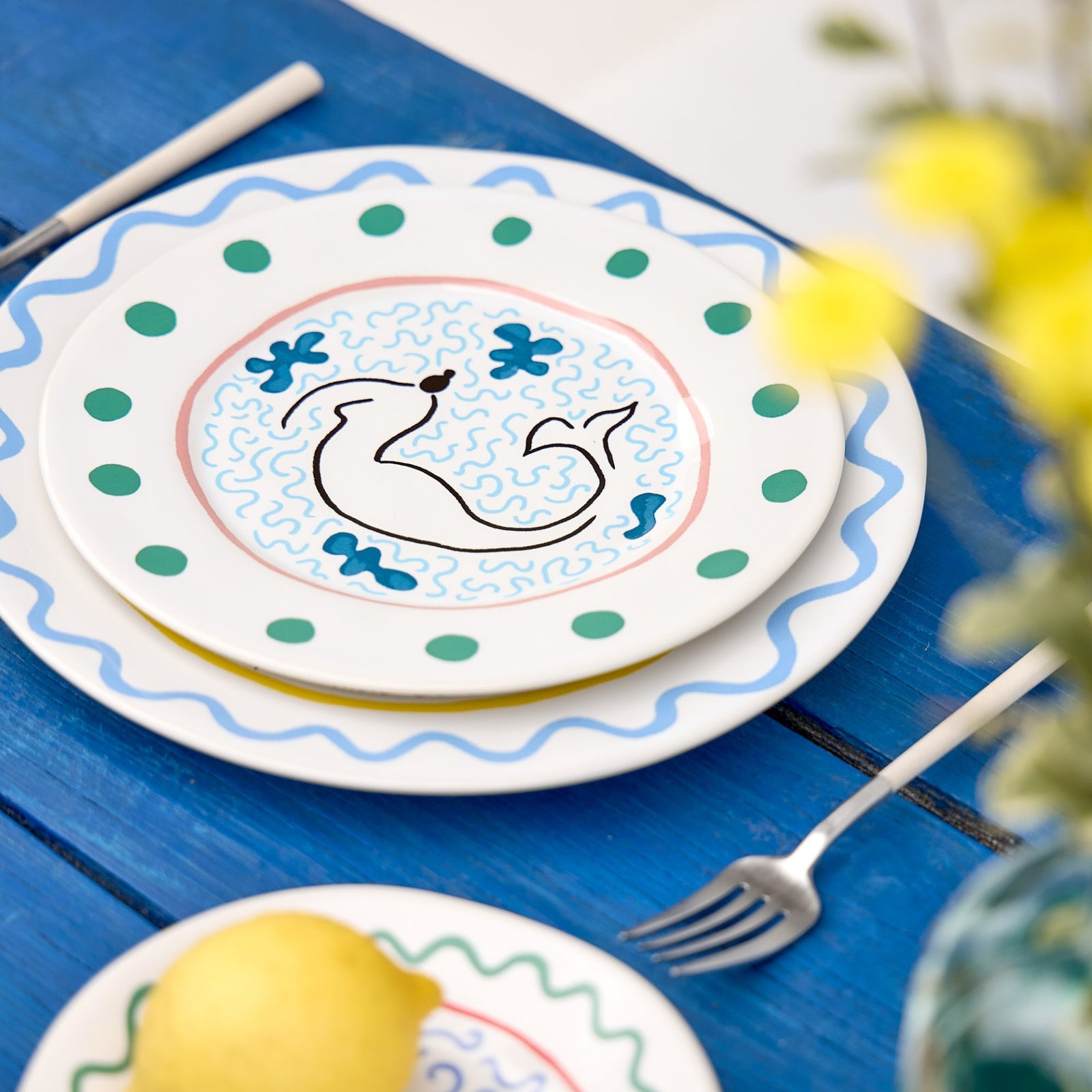 Summer Bliss Salad/Dessert Plate Mermaid 9" Set of 6