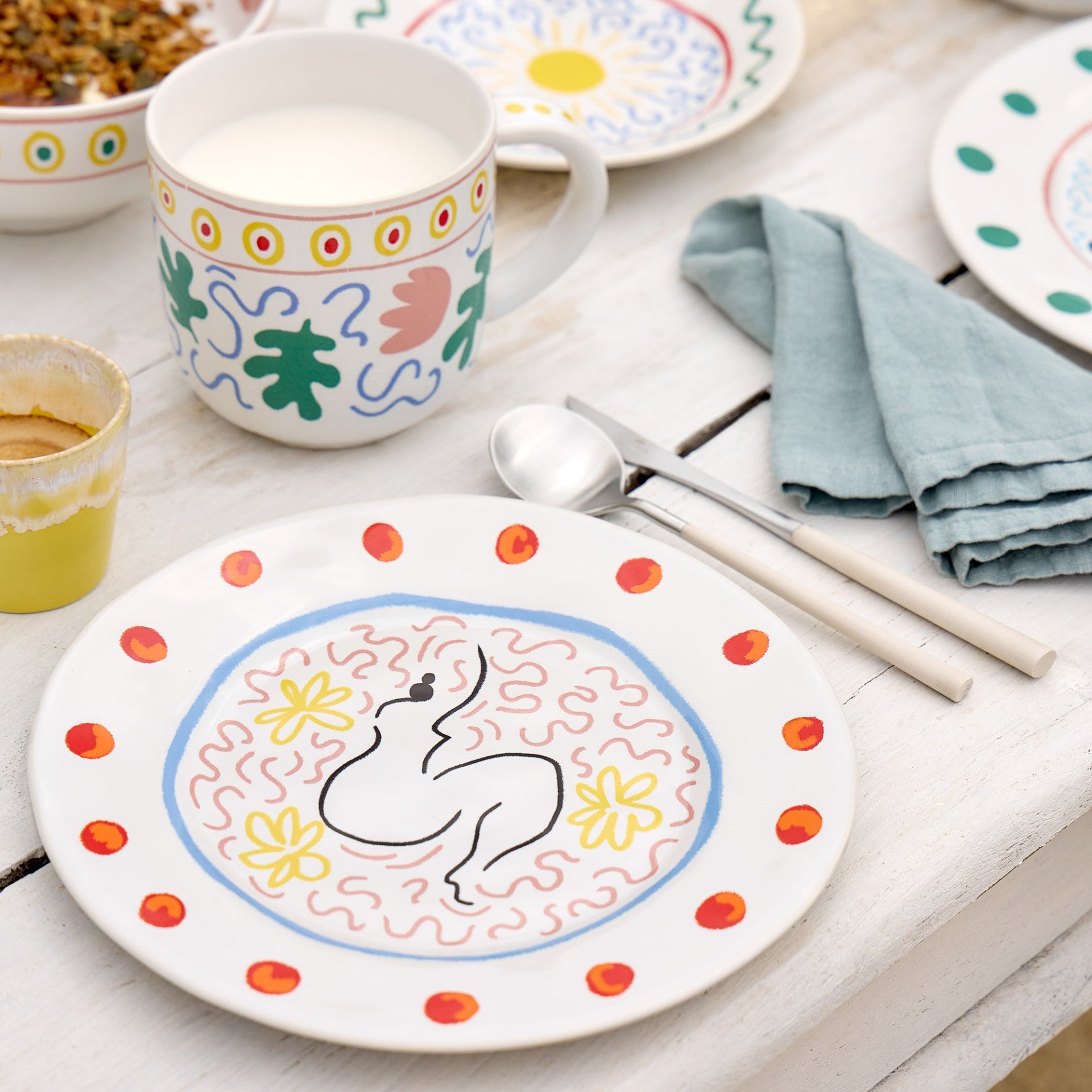 Summer Bliss Salad/Dessert Plate Lady 9" Set of 6