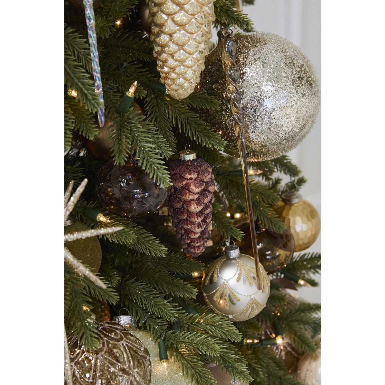 Frosted Pinecone Ornament - Set of 6