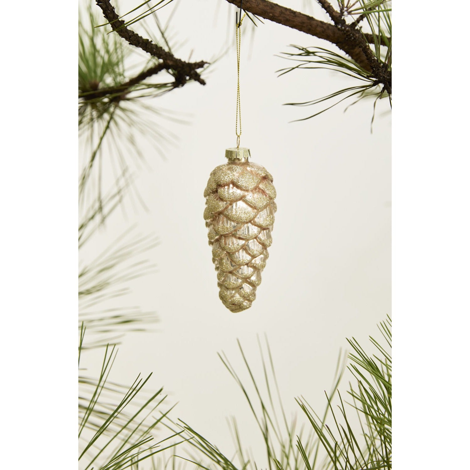 Frosted Pinecone Ornament - Set of 6