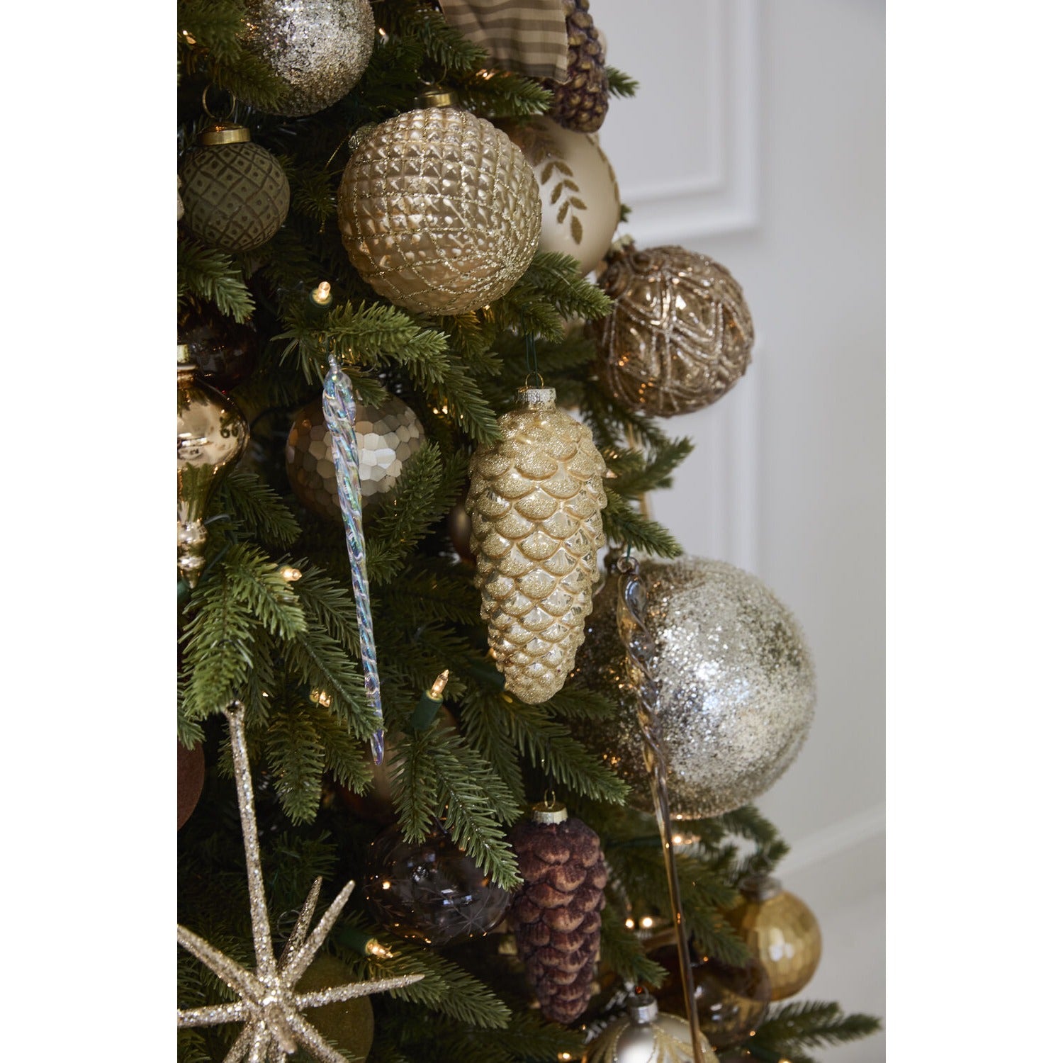 Frosted Pinecone Ornament - Set of 6