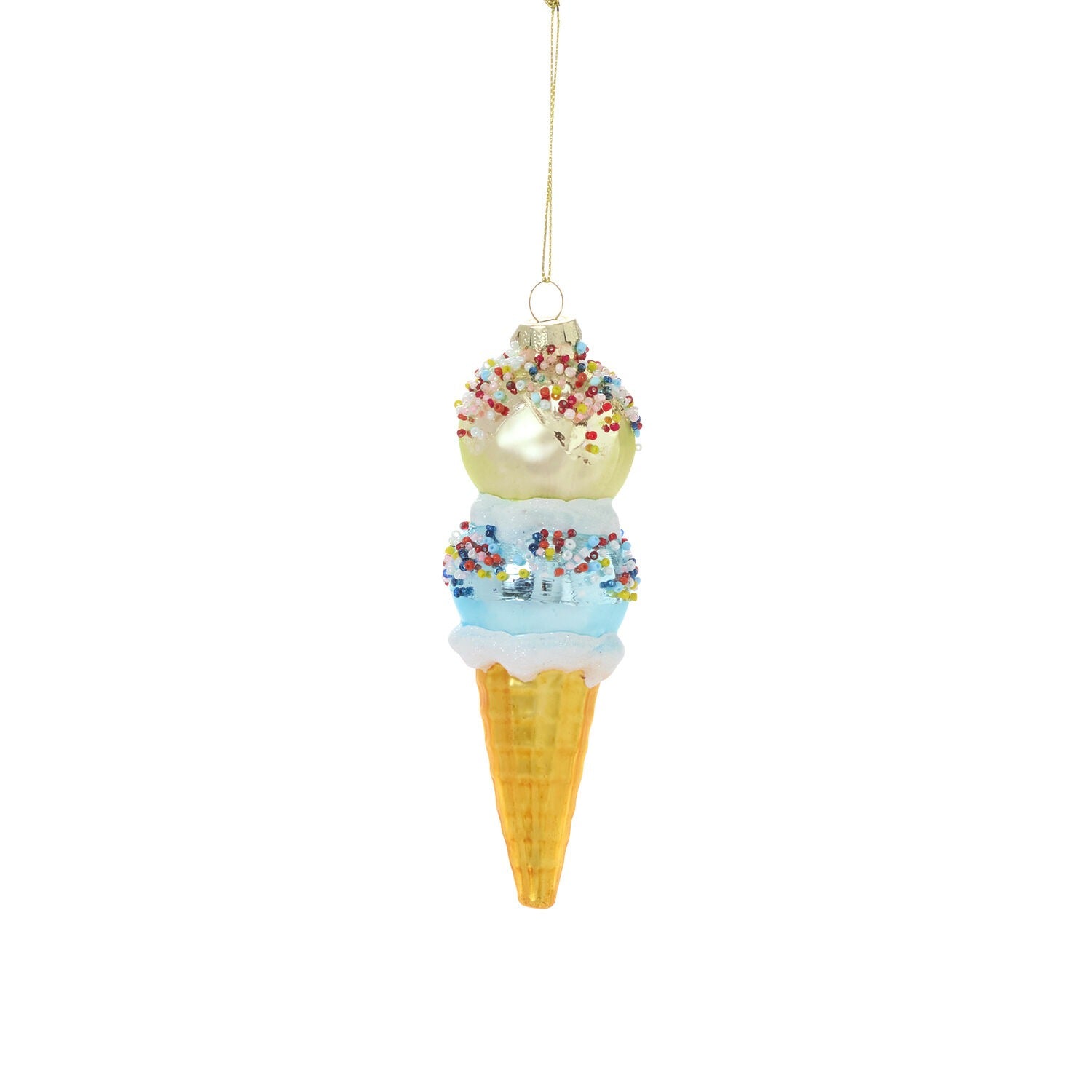 Dessert First Ice Cream Cone Ornament - Set of 6