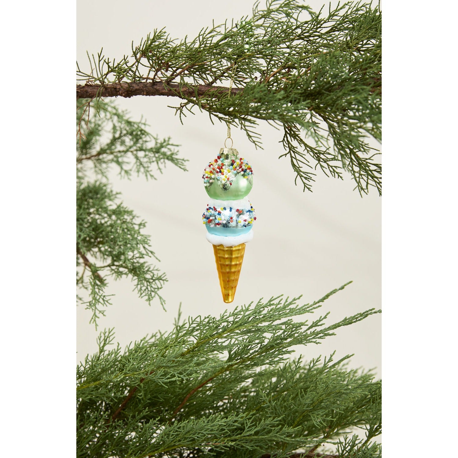 Dessert First Ice Cream Cone Ornament - Set of 6