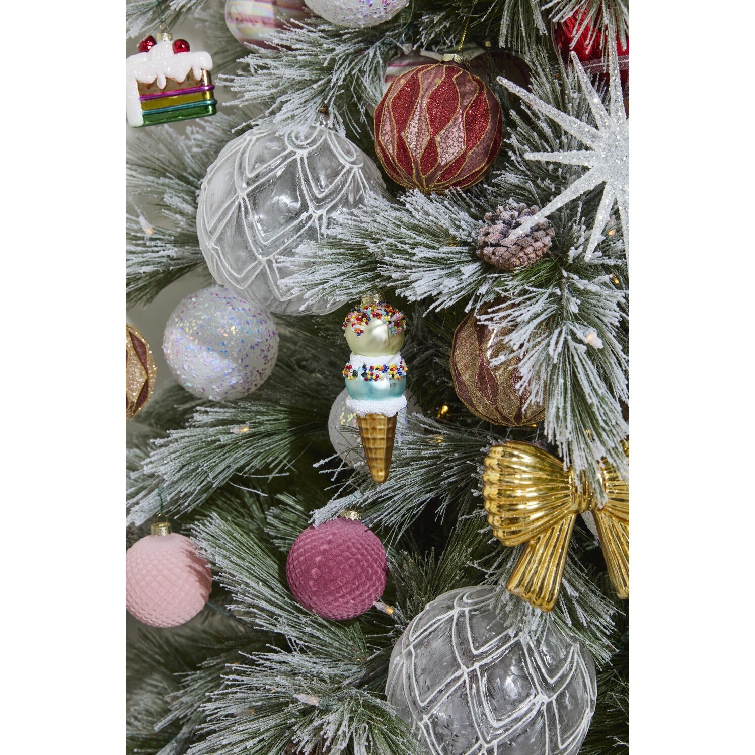 Dessert First Ice Cream Cone Ornament - Set of 6