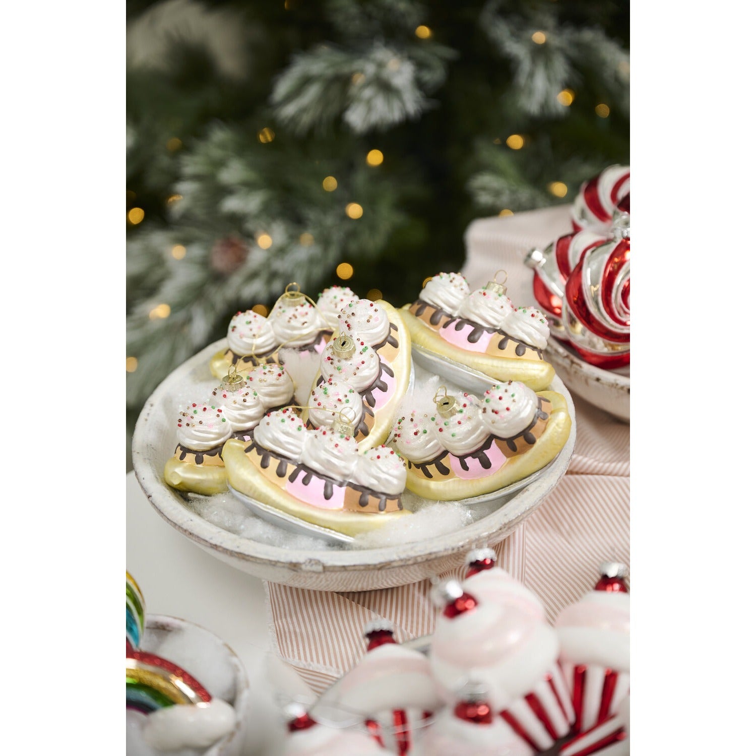 Dessert First Sundae Ornament - Set of 6