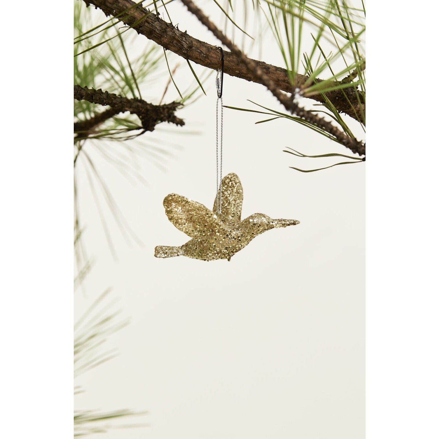 Glittered Bird Ornament - Set of 6