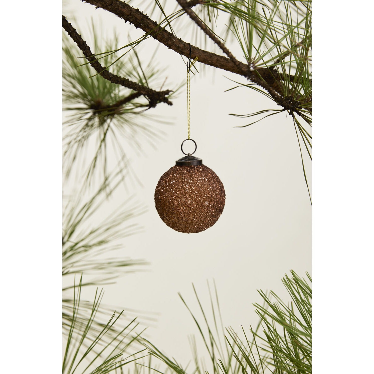 Copper Glitter Ornament - Set of 6