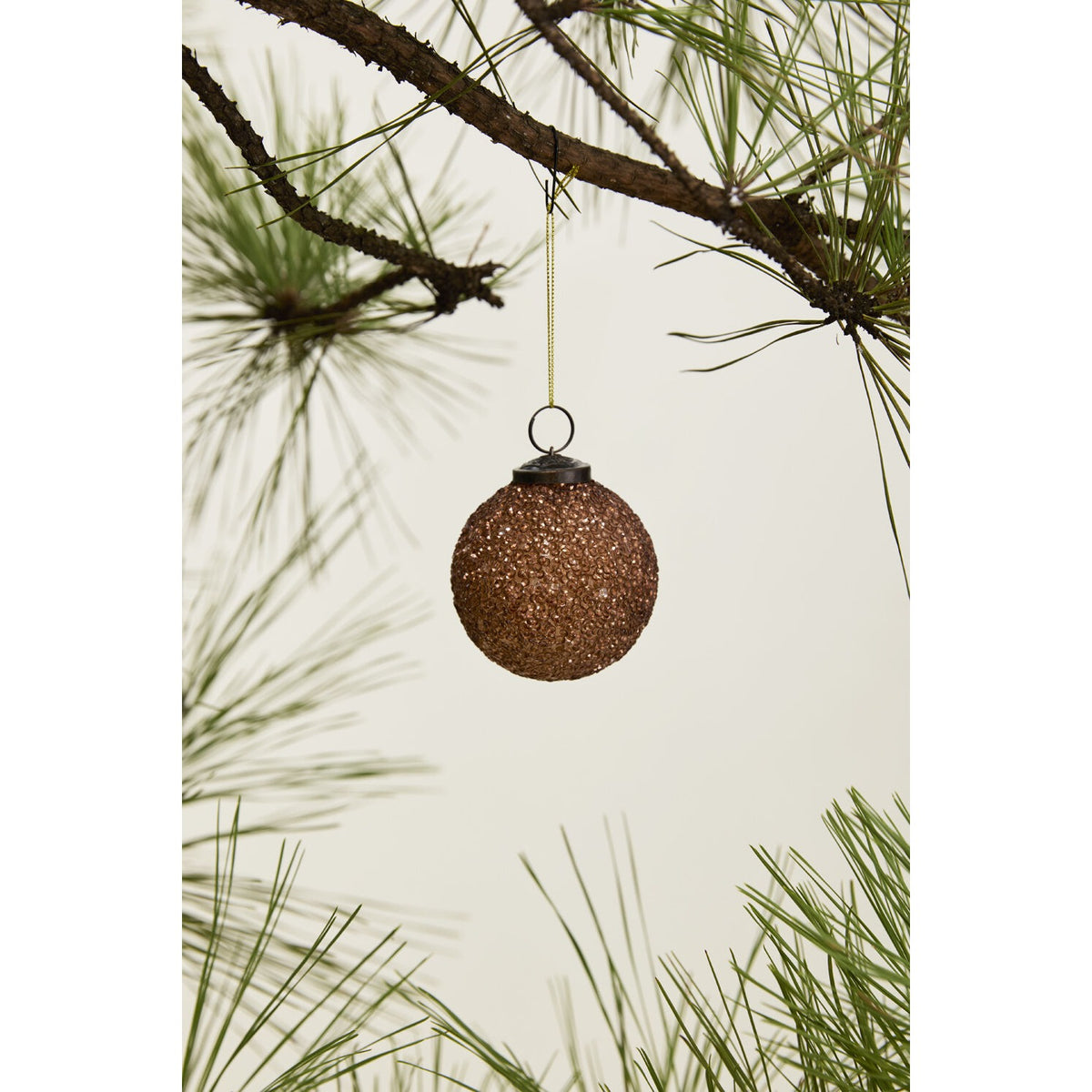 Copper Glitter Ornament - Set of 6