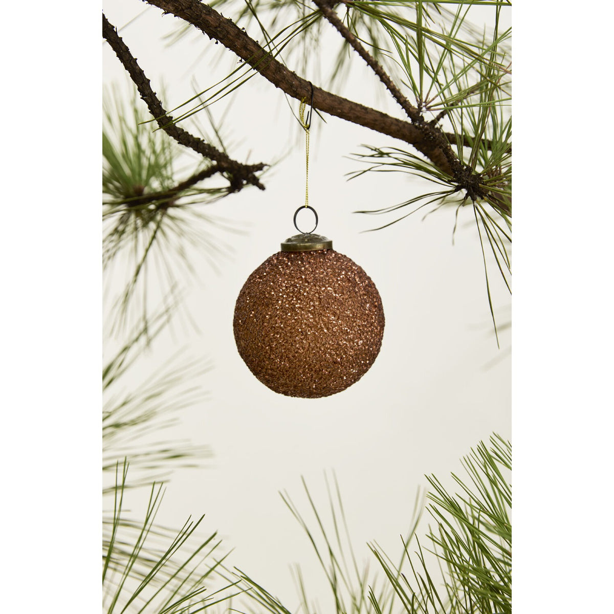Copper Glitter Ornament - Set of 6