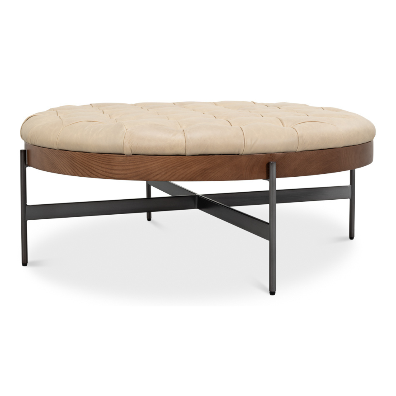 Corbet Cocktail Ottoman, Cappucino White