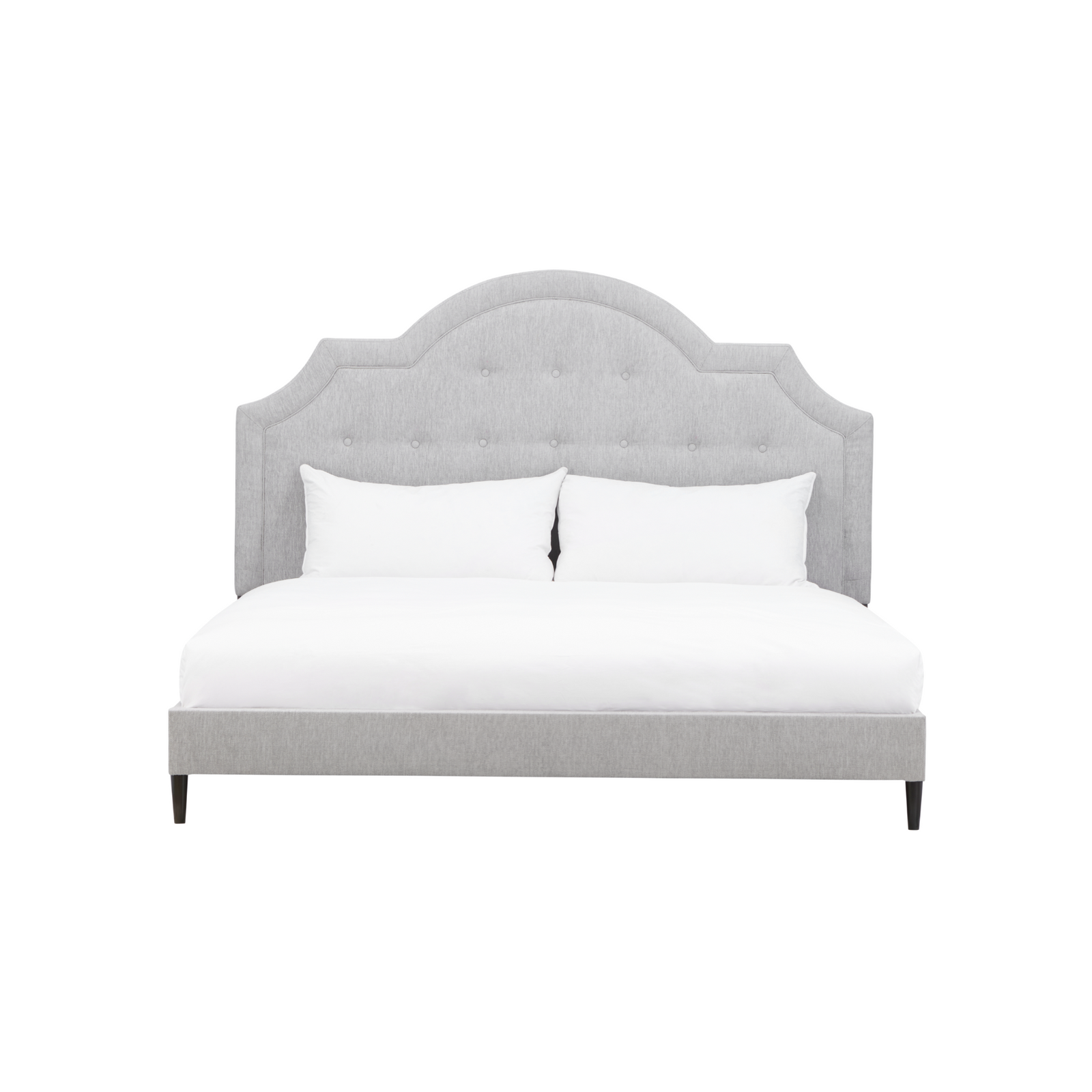 Zest King Light Grey Upholstered Bed W/Welt