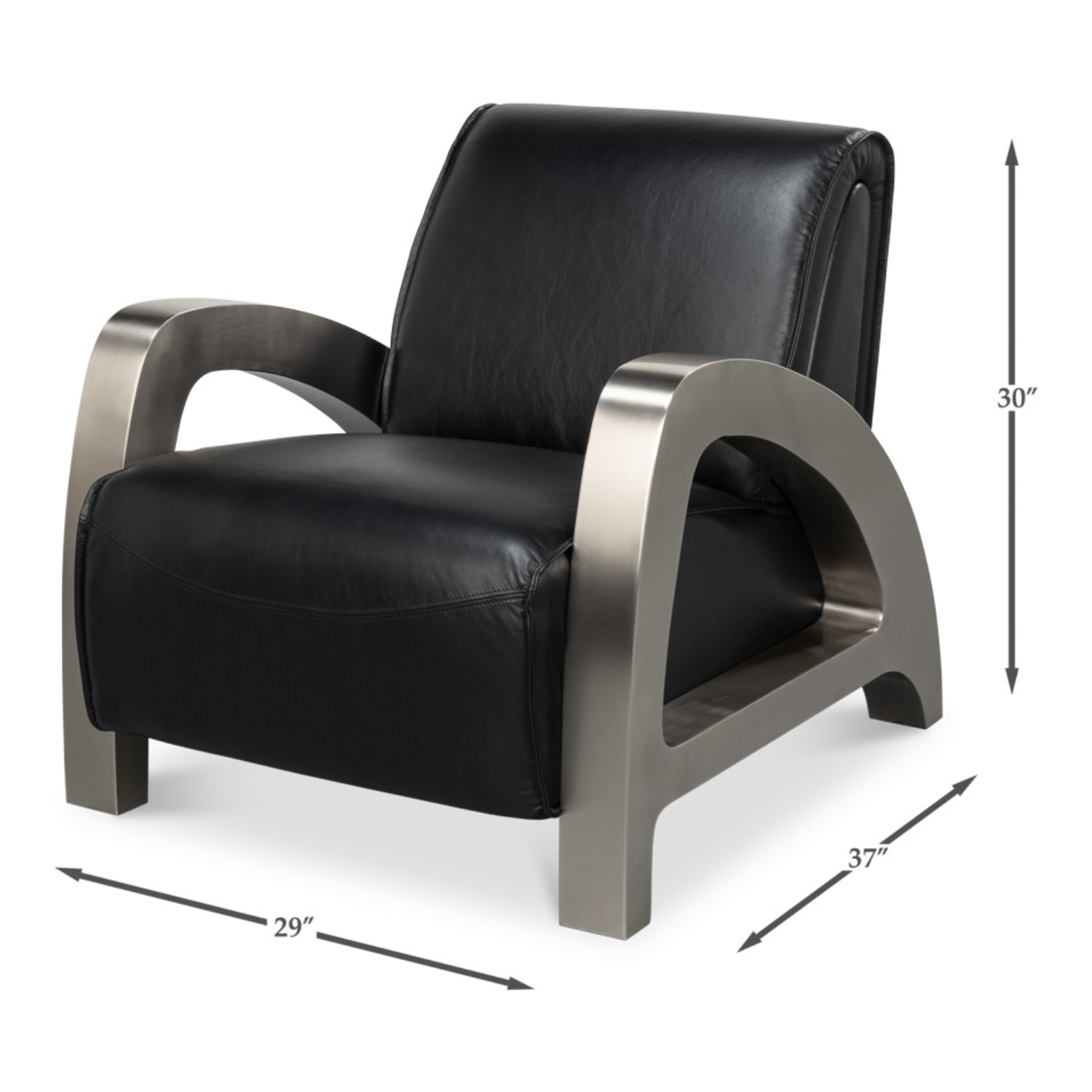 Carlisle Armchair  Leather Onyx Black