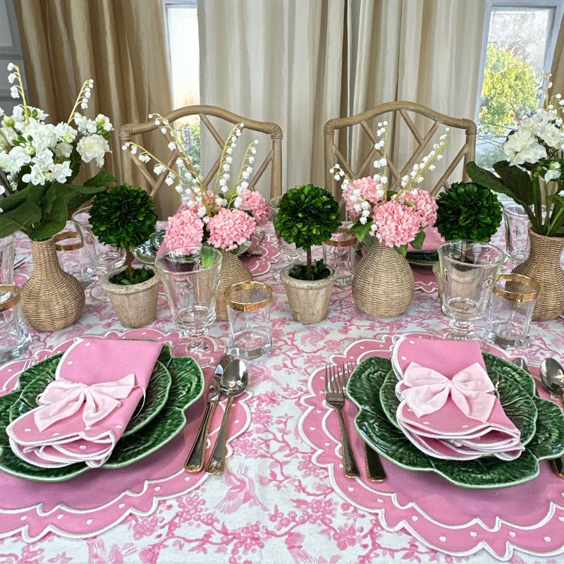 Pink Toile de Jouy Birds - Tablecloth
