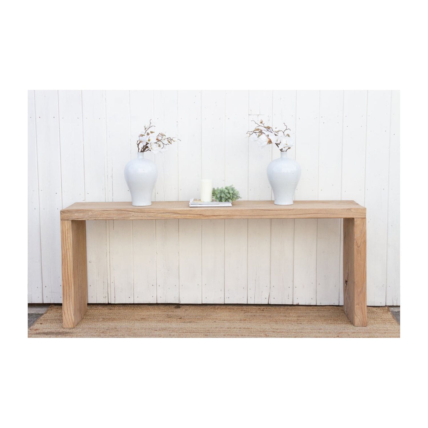 Thick Top Reclaimed Elm Waterfall Console