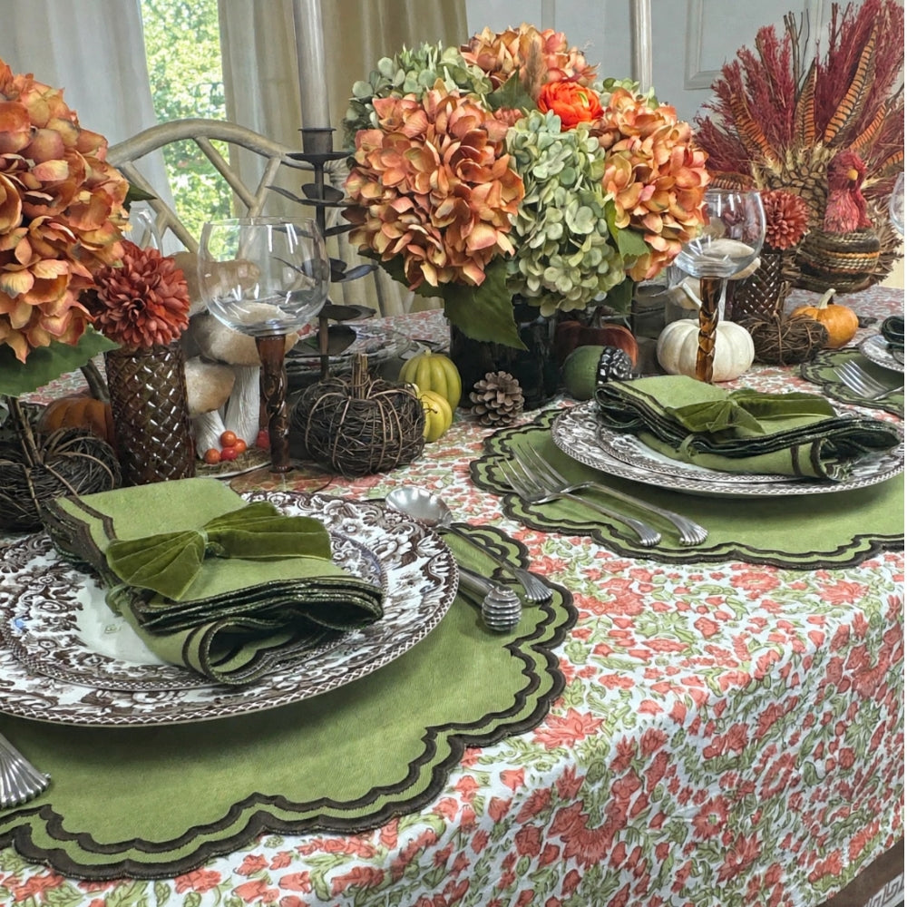 Bettina Napkin - Sage and Cocoa (Set of 4)