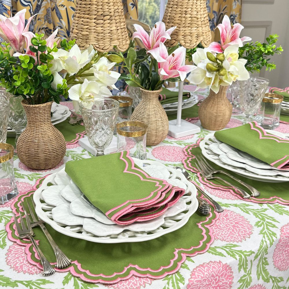 Bettina Placemat - Green & Pink (Set of 4)