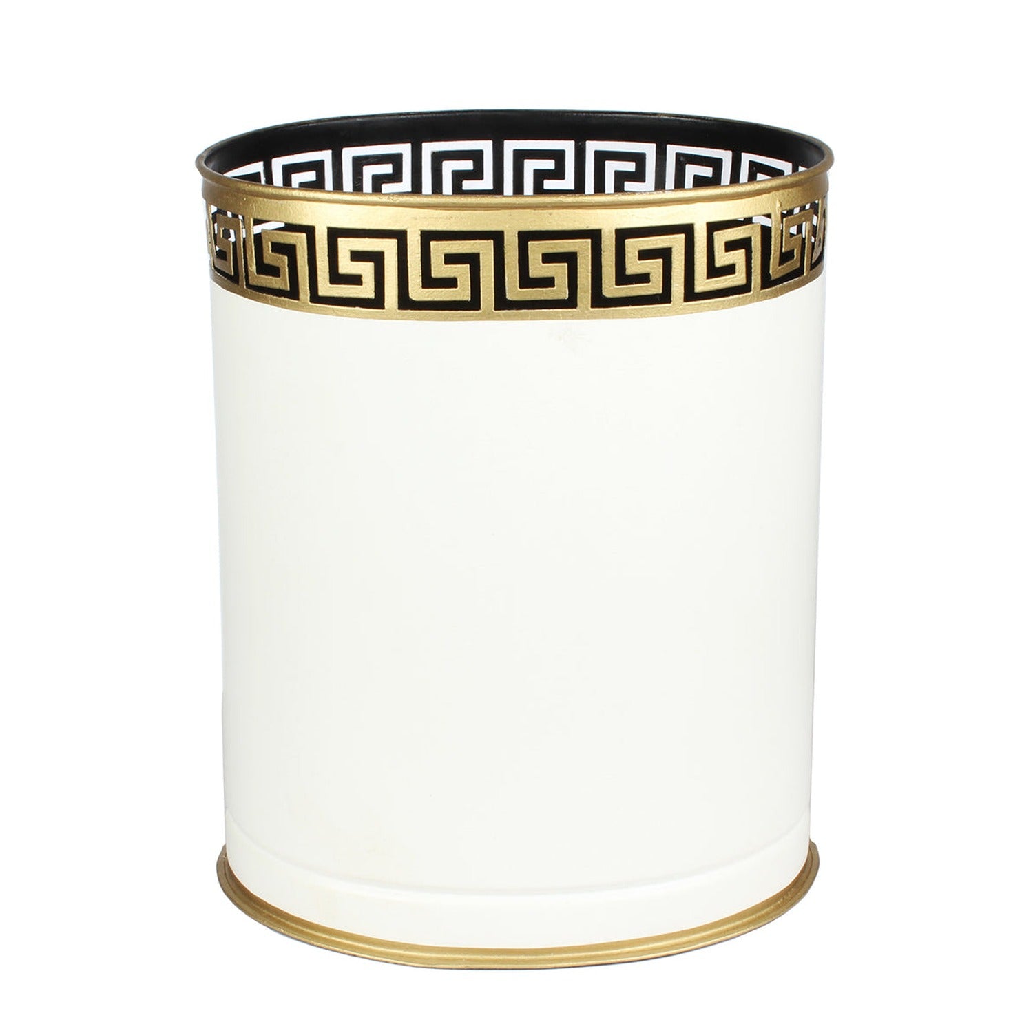 Ivory Greek Key Wastepaper Basket & Tissue (3 Options)