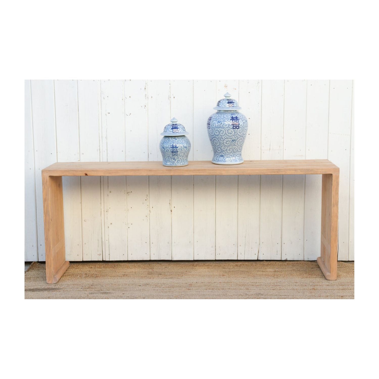 Rustic Reclaimed Wood Waterfall Console Table