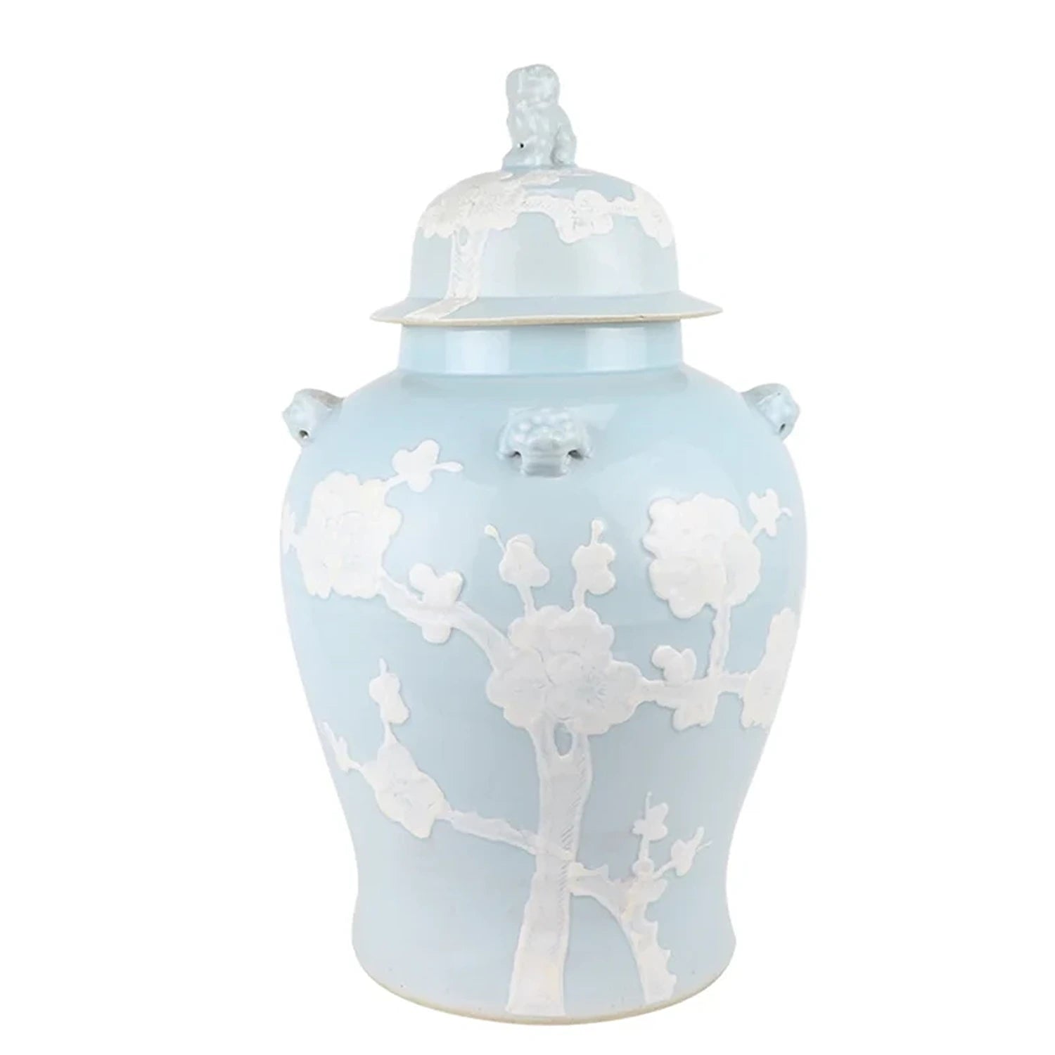 Pastel Pale Blue Cherry Blossom Jar