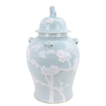 Pastel Pale Blue Cherry Blossom Jar