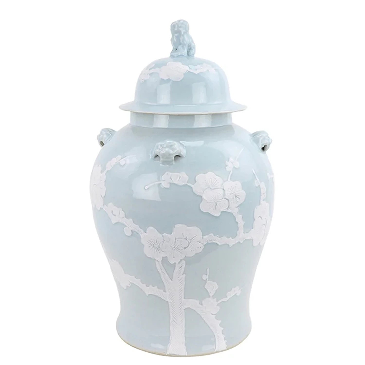 Pastel Pale Blue Cherry Blossom Jar