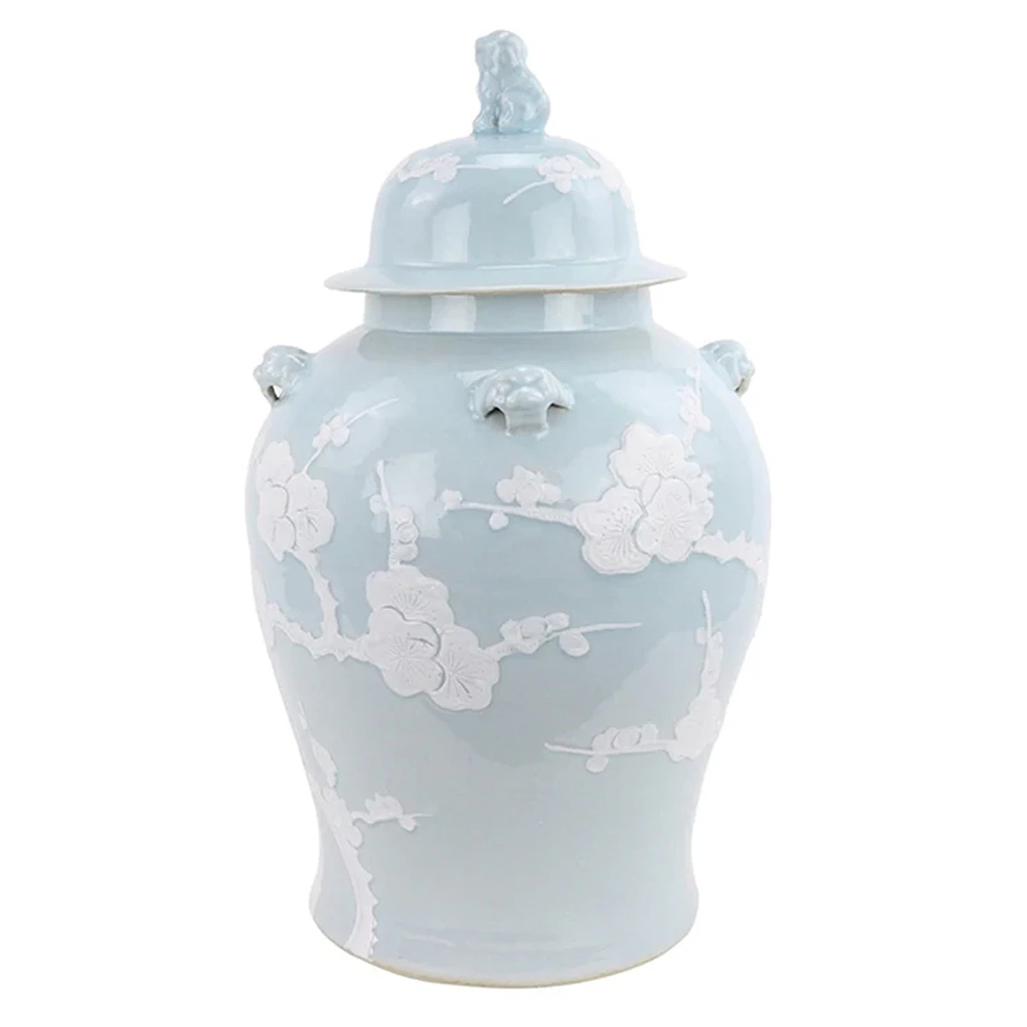 Pastel Pale Blue Cherry Blossom Jar