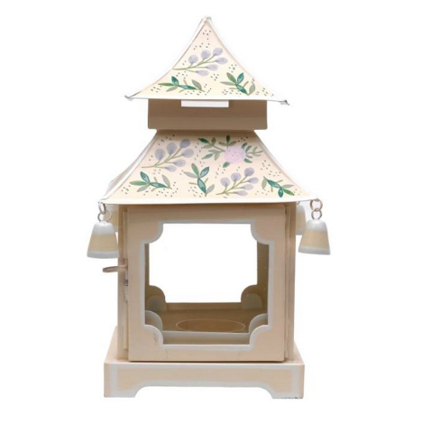 Pale Pink & Green Floral Pagoda Lantern (4 Sizes)