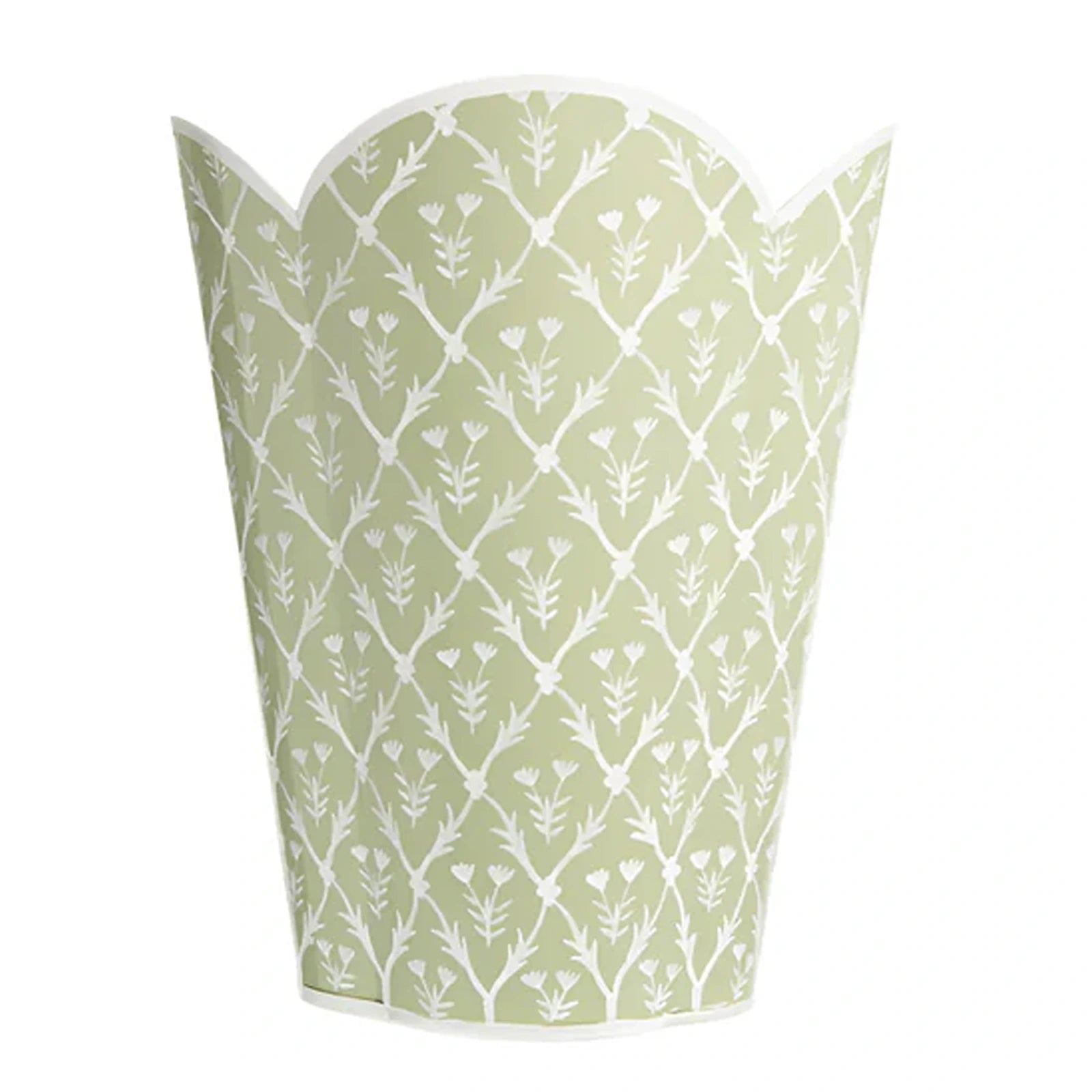 Pale Green & White Tulip Wastepaper Basket & Tissue (3 Options)