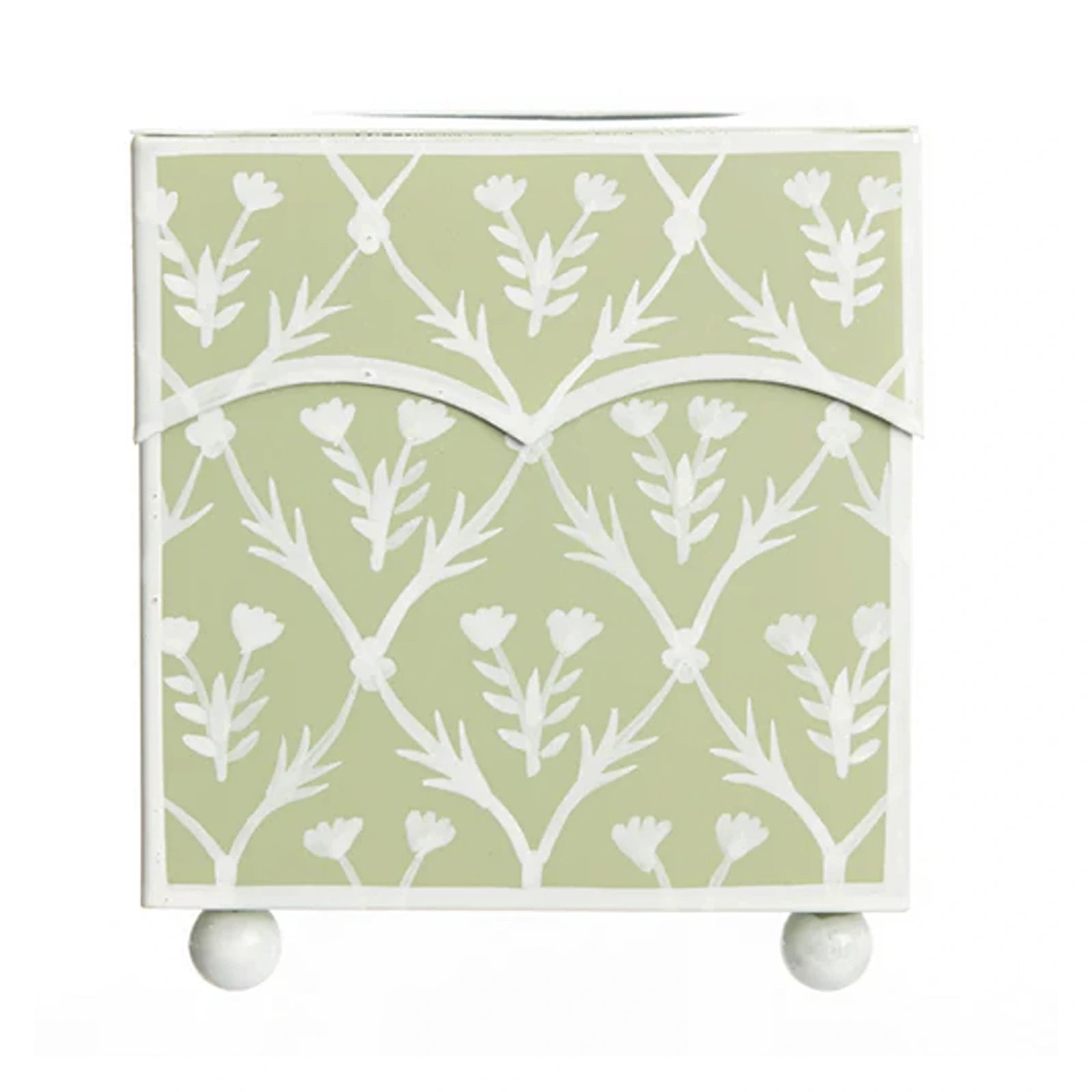 Pale Green & White Tulip Wastepaper Basket & Tissue (3 Options)