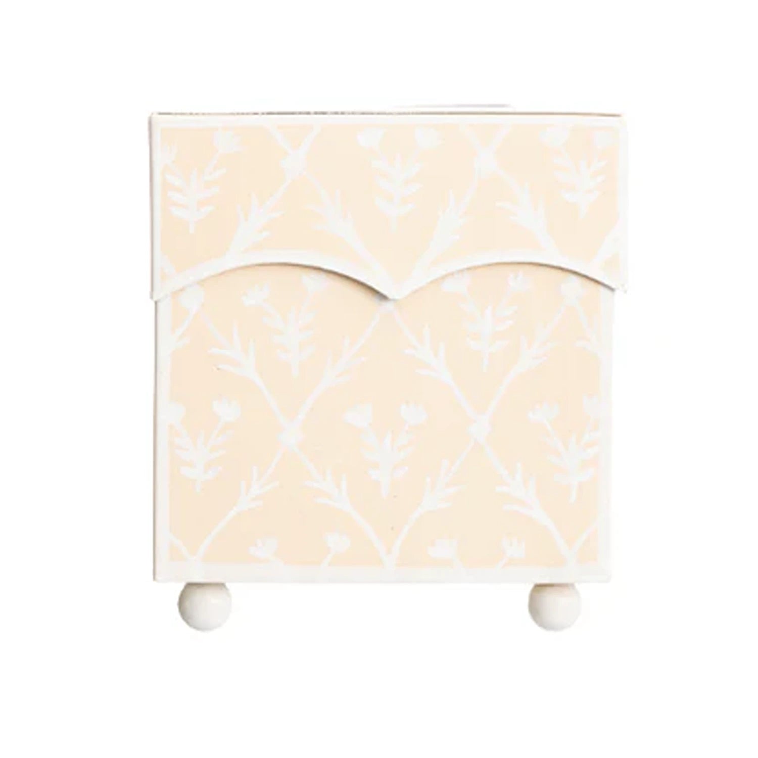 Pale Pink & White Tulip Tissue Holder