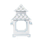 Soft Blue Hydrangea Garden Trellis Pagoda Lantern