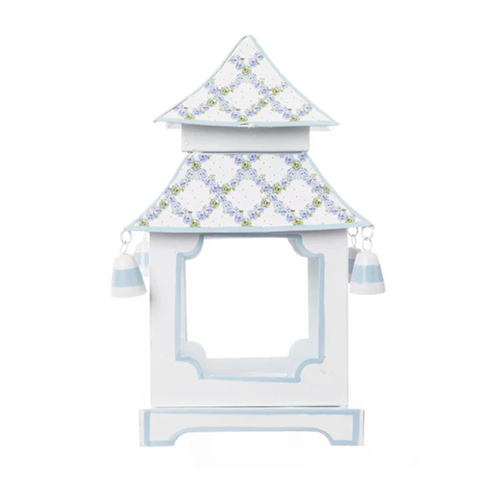 Soft Blue Hydrangea Garden Trellis Pagoda Lantern (4 Sizes)