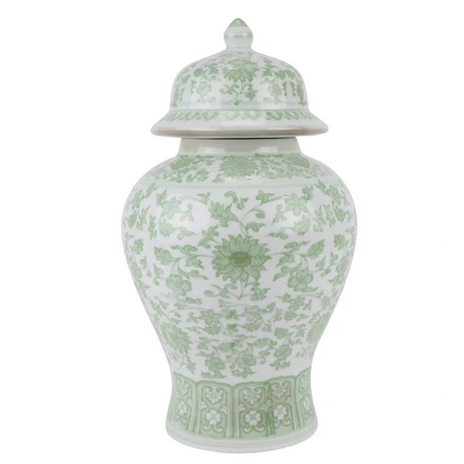 Soft Green Floral Jar (3 Sizes)