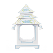 Blue Trim Hydrangea Pagoda Lantern (4 Sizes)