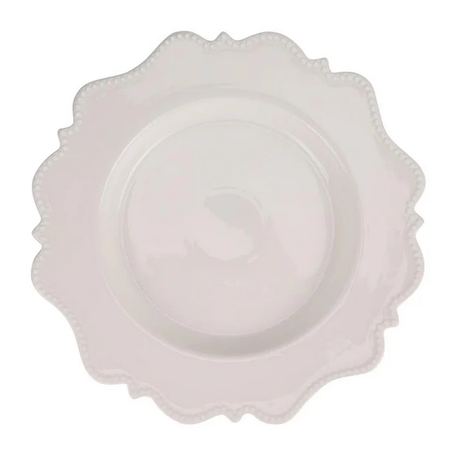 Ivory Beaded Scalloped Charger