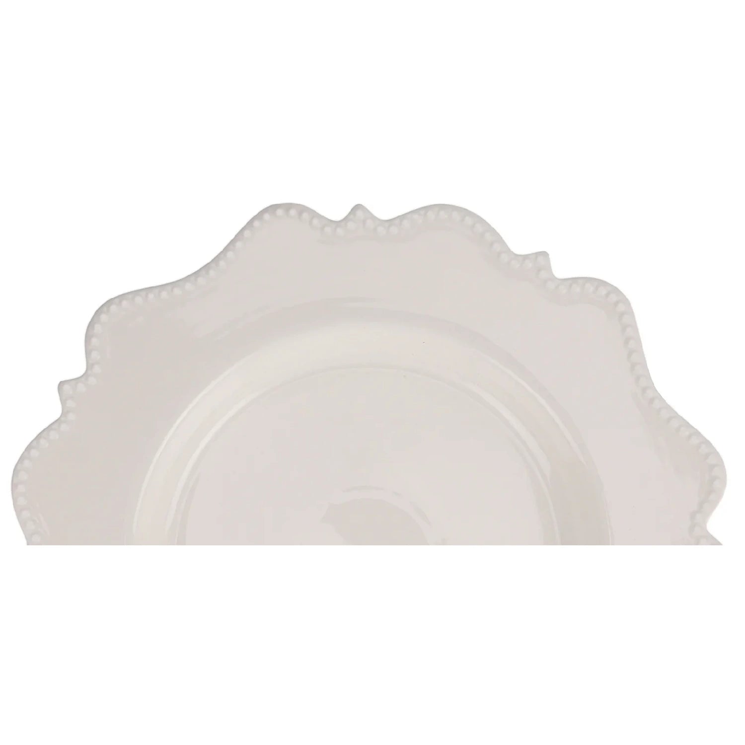 Ivory Beaded Scalloped Charger