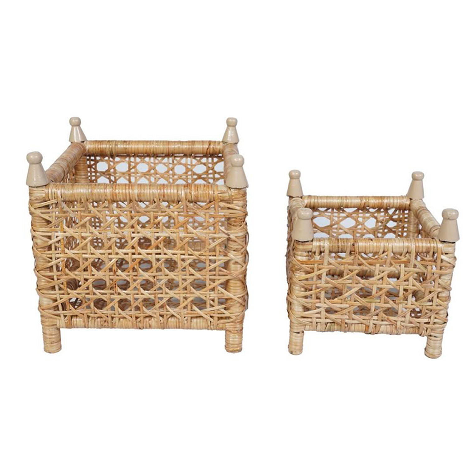 Natural Cane Wicker Box Planter