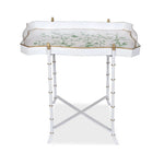 Ivory & Green Rectangular Tray Table