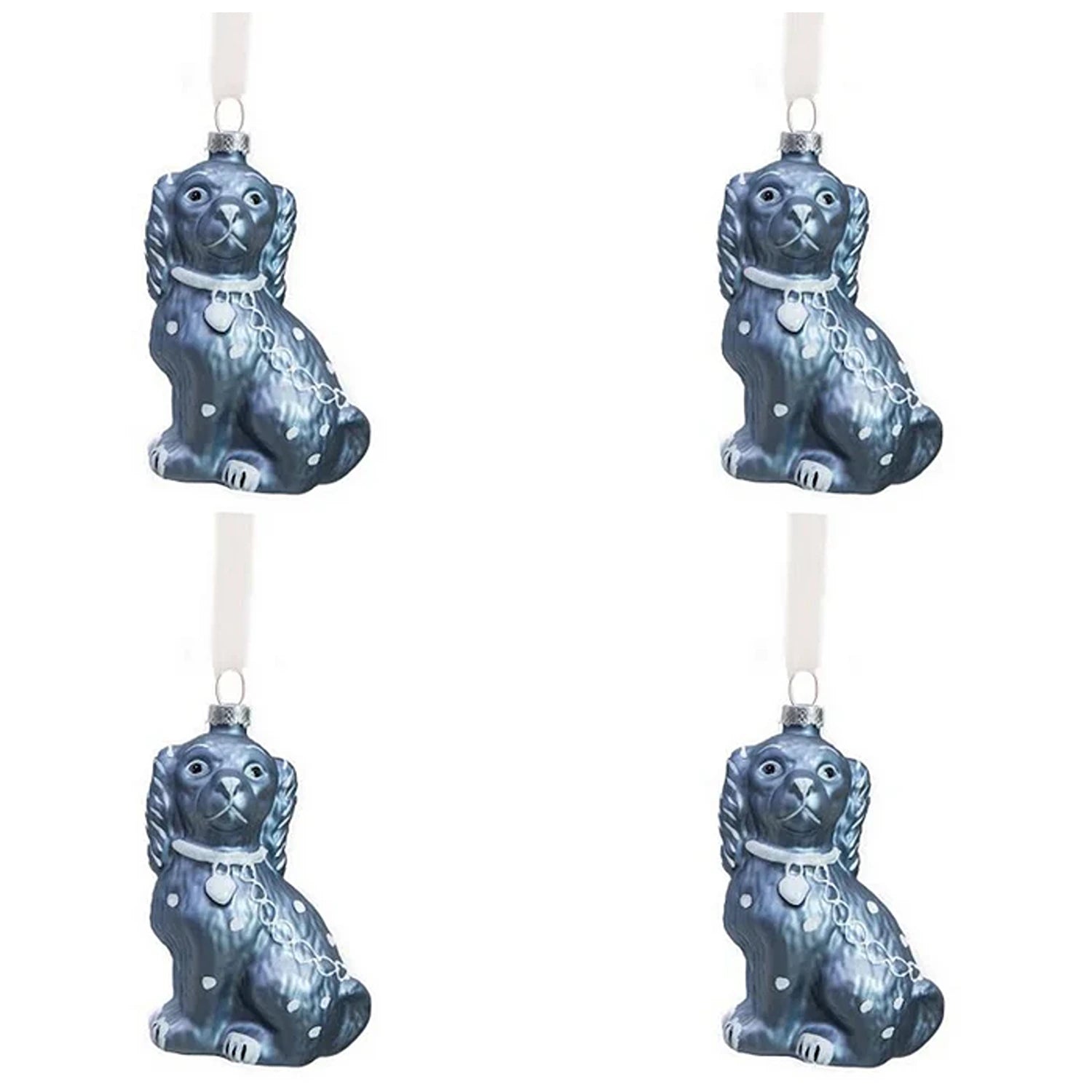 Solid Blue Staffordshire Dog Gift Topper