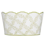 White & Green Trellis Scalloped Planter
