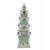 Medium Grand Green and White Tulipiere