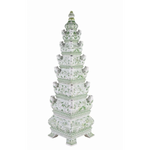 Large Grand Green and White Tulipiere