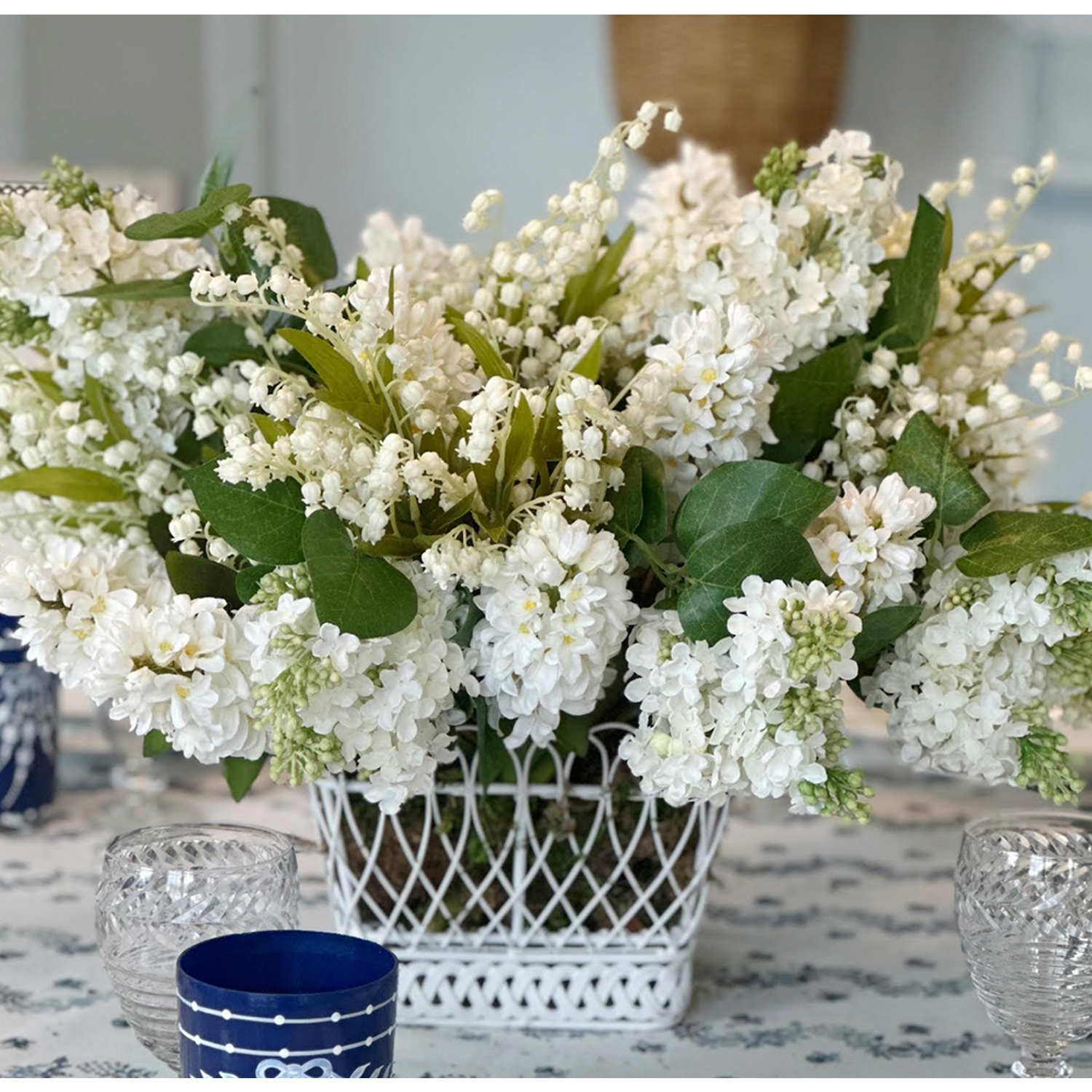 Square White French Wire Basket (3 Sizes)