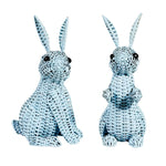 Blue Wicker Bunny