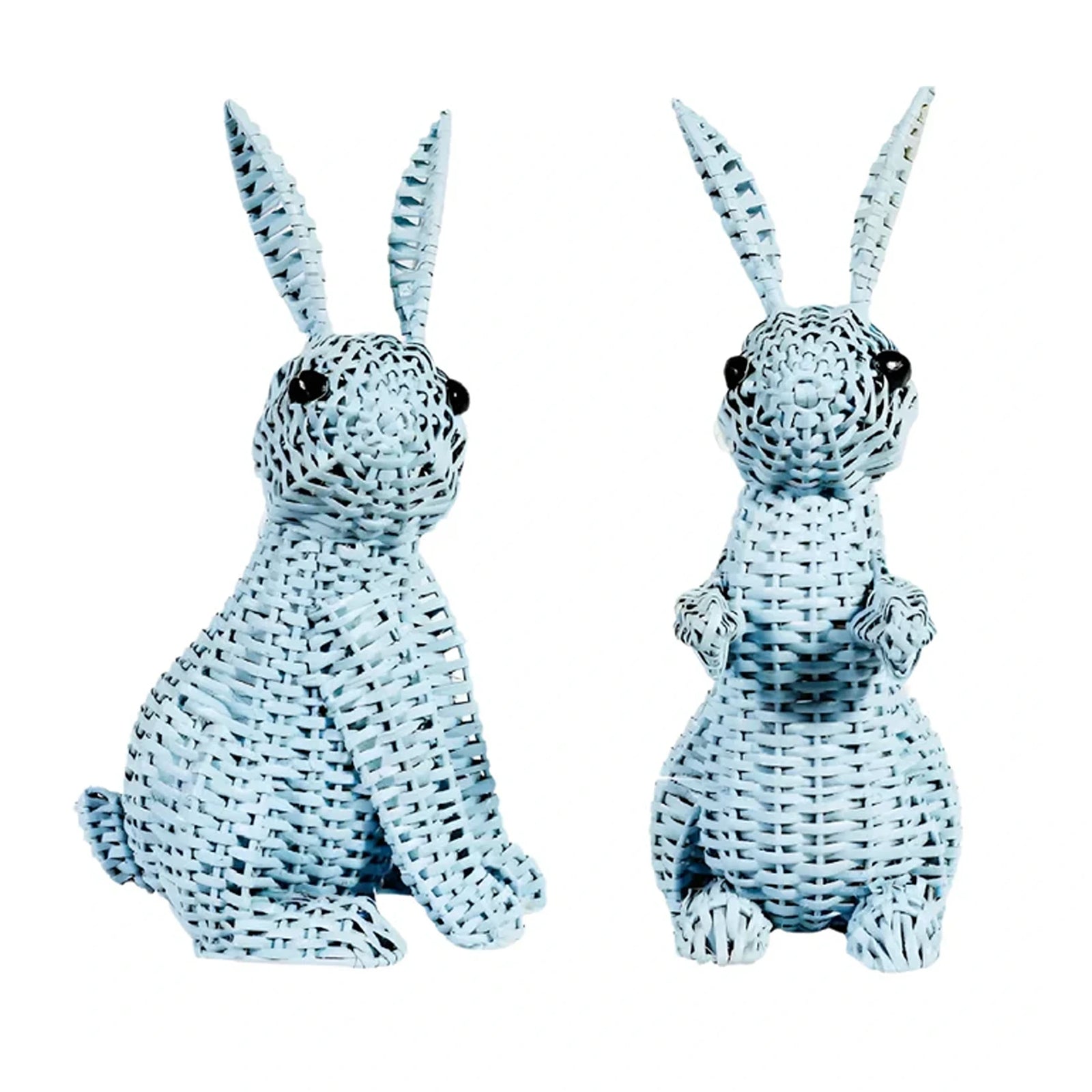 Blue Wicker Bunny