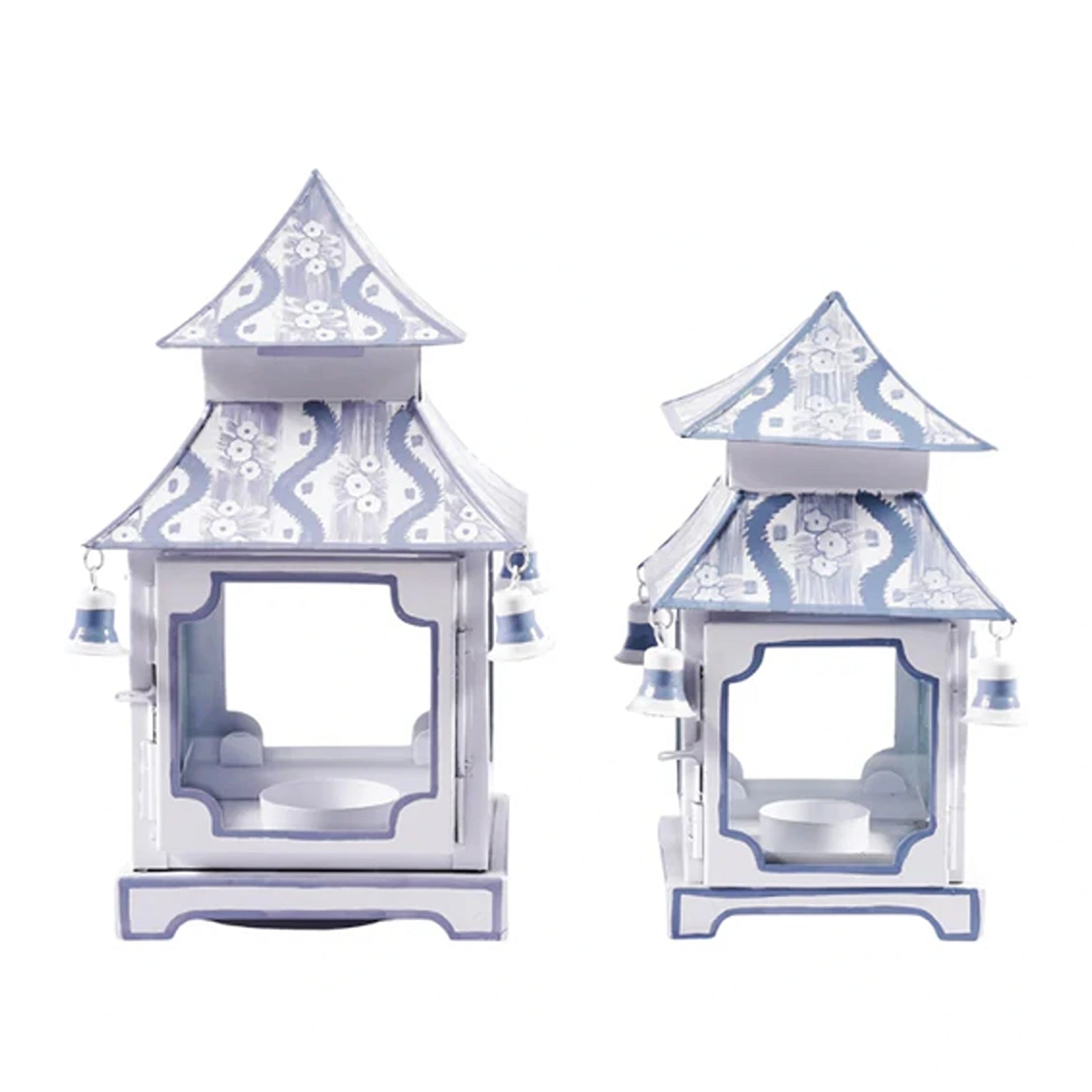 Ikat French Blue Trellis Pagoda Lantern
