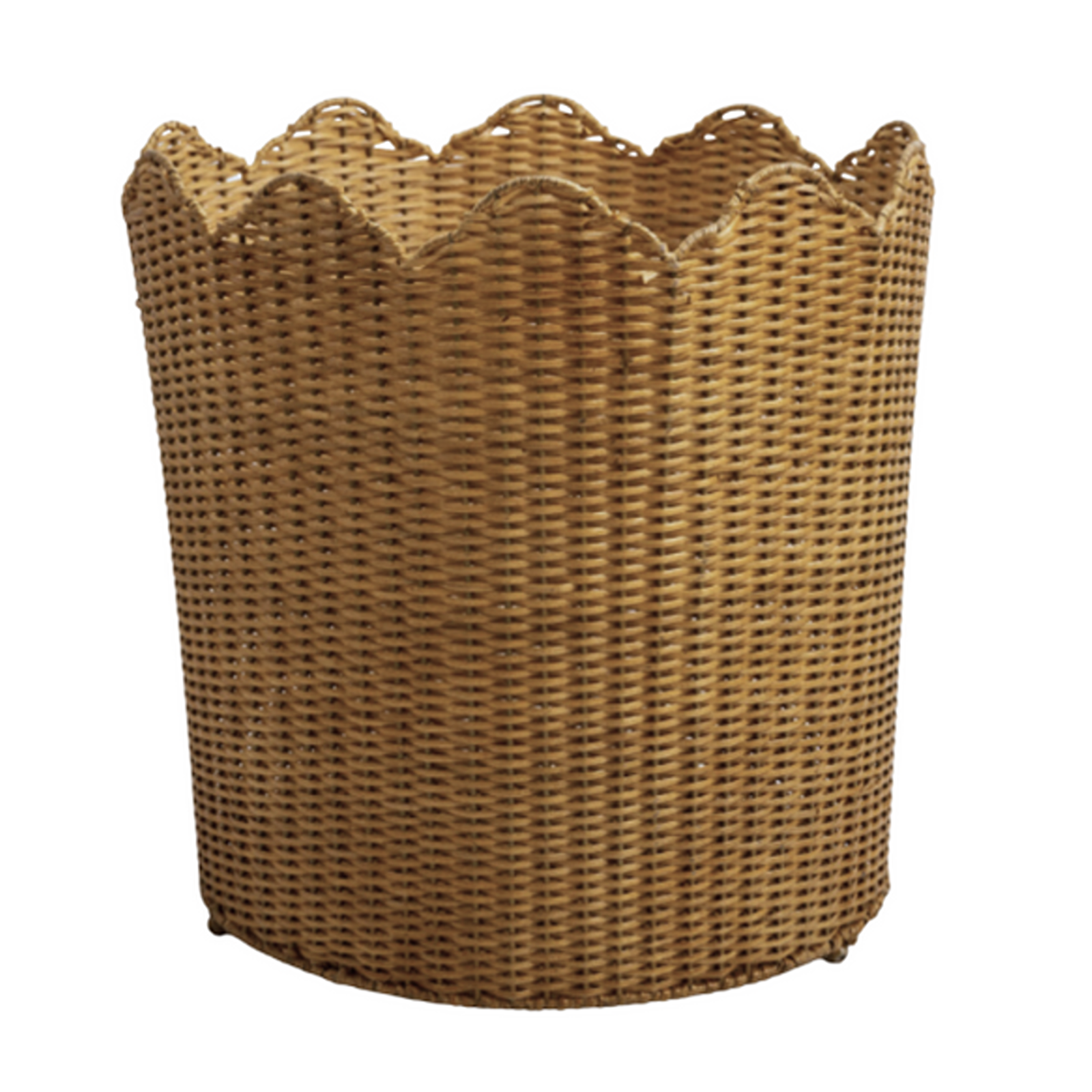 Scalloped Wicker Floor Planter