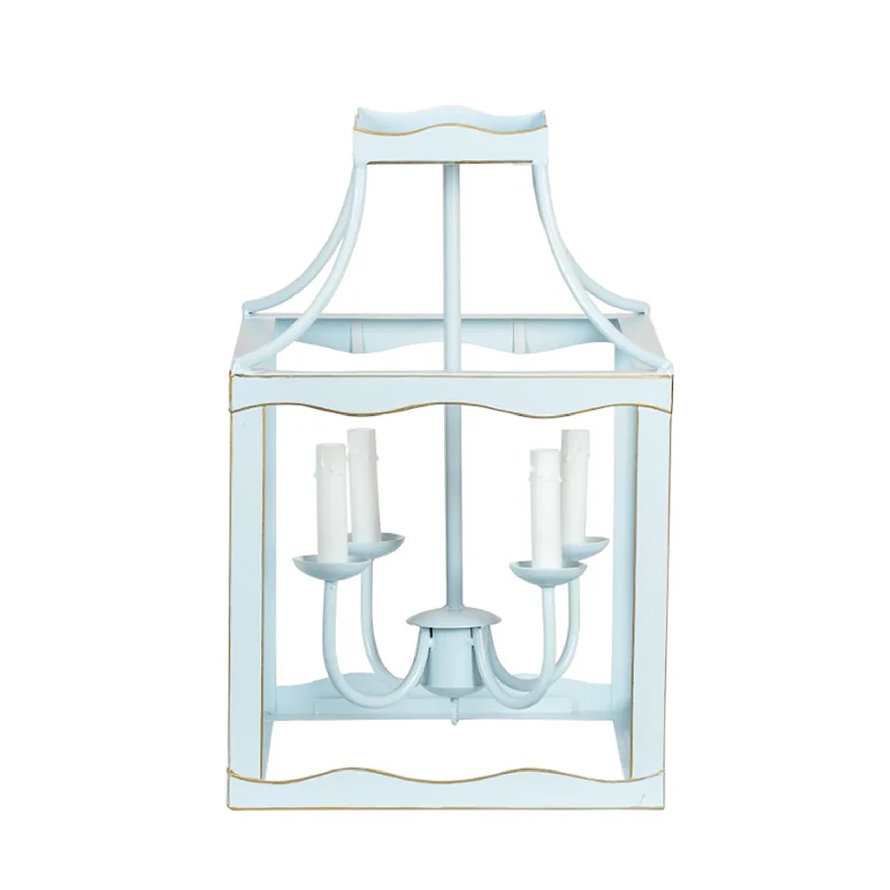 Soft Blue & Gold Medium Lantern